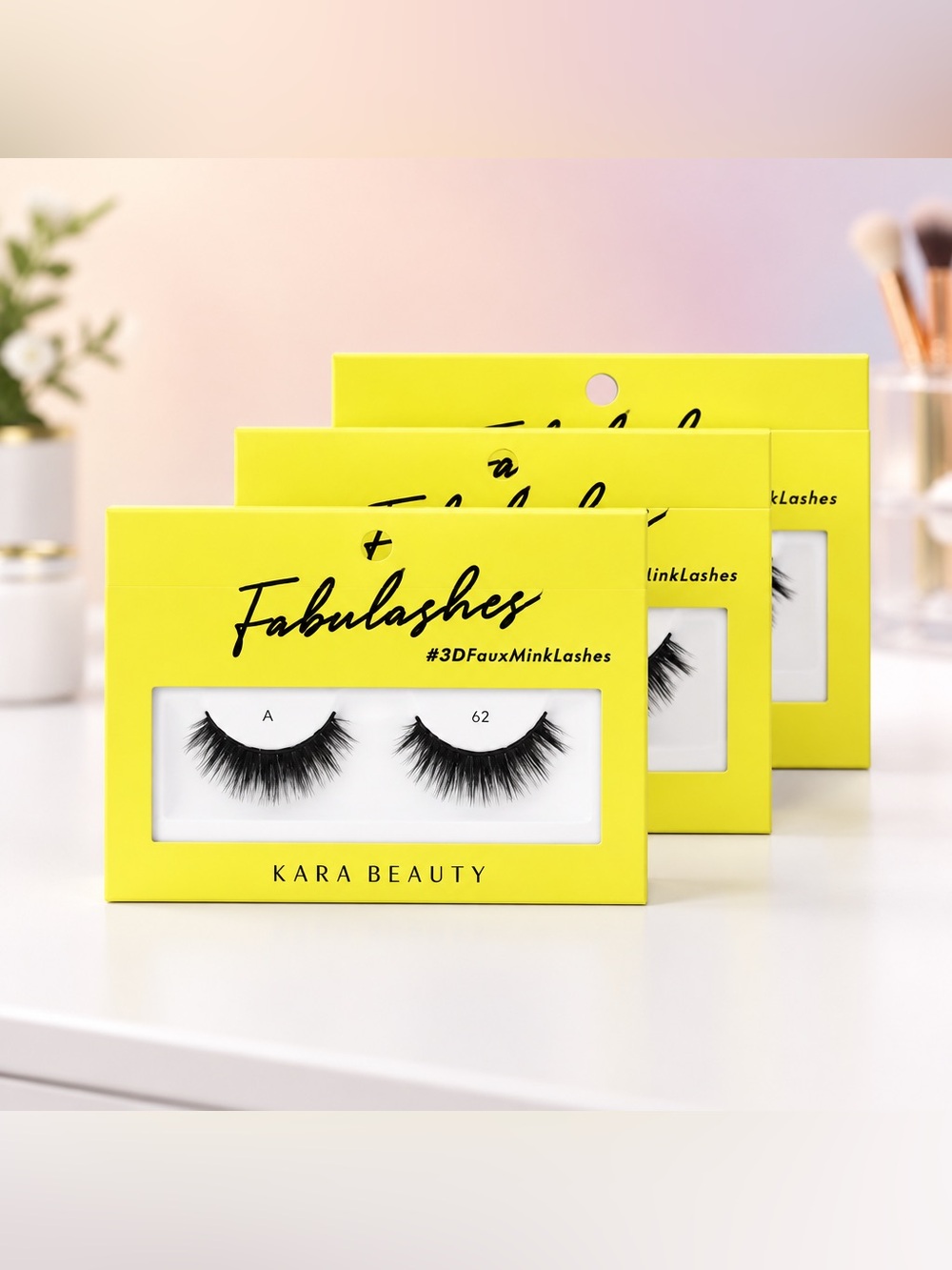 NIB Kara Beauty Fabulashes 3D Faux Mink False Eyelashes Style A62 - 3 Boxes
